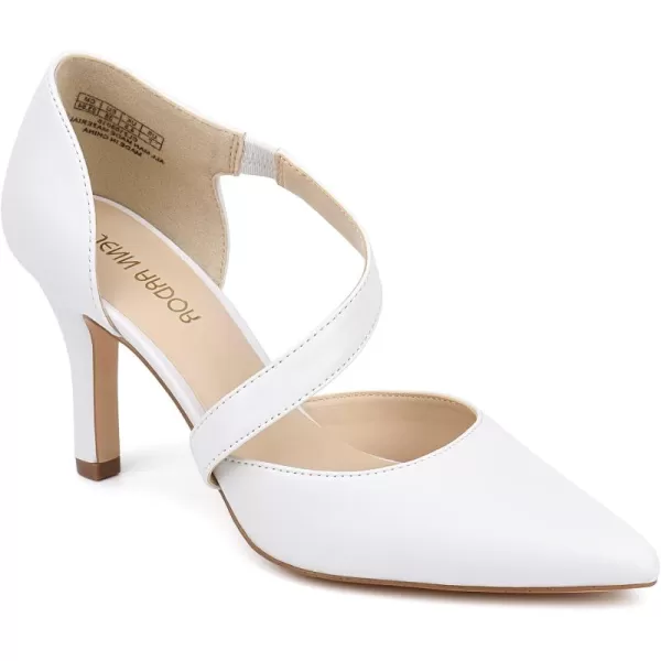 JENN ARDOR Womens Closed Toe Heels for Women 3 inch Stilettos Professional DOrsay Pumps Sexy Ankle Strap Pointed Wedding Bride Evening Party Office Ladies Dress Shoes High HeelsWhite
