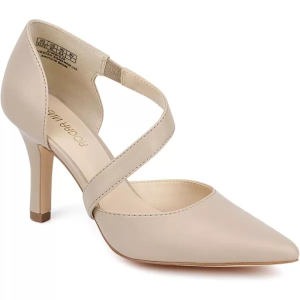 JENN ARDOR Womens Closed Toe Heels for Women 3 inch Stilettos Professional DOrsay Pumps Sexy Ankle Strap Pointed Wedding Bride Evening Party Office Ladies Dress Shoes High HeelsNude
