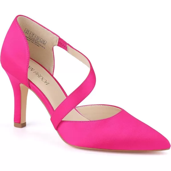 JENN ARDOR Womens Closed Toe Heels for Women 3 inch Stilettos Professional DOrsay Pumps Sexy Ankle Strap Pointed Wedding Bride Evening Party Office Ladies Dress Shoes High HeelsFuchsia Pink