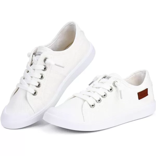 JENN ARDOR Womens Comfortable Elastic Shoes Stylish Canvas Fashion Sneakers Cute Lightweight Slip On Shoes Casual Flats for WalkingA Olaf White