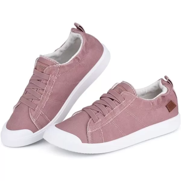 JENN ARDOR Womens Comfortable Elastic Shoes Stylish Canvas Fashion Sneakers Cute Lightweight Slip On Shoes Casual Flats for WalkingBlight Pink