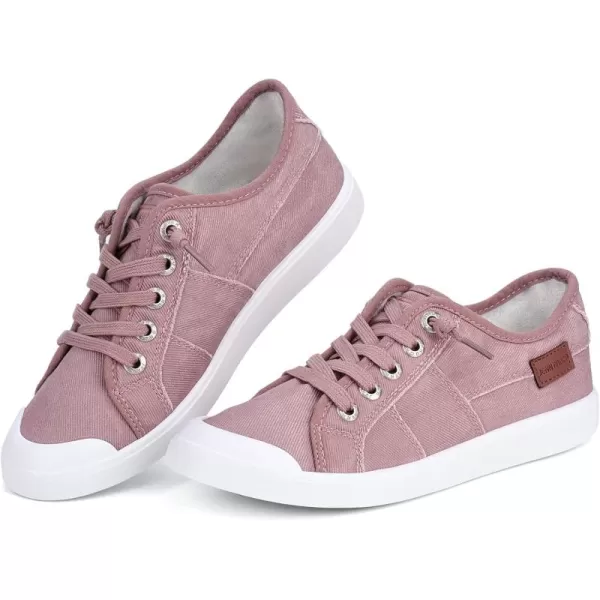 JENN ARDOR Womens Comfortable Elastic Shoes Stylish Canvas Fashion Sneakers Cute Lightweight Slip On Shoes Casual Flats for WalkingGentle Pink