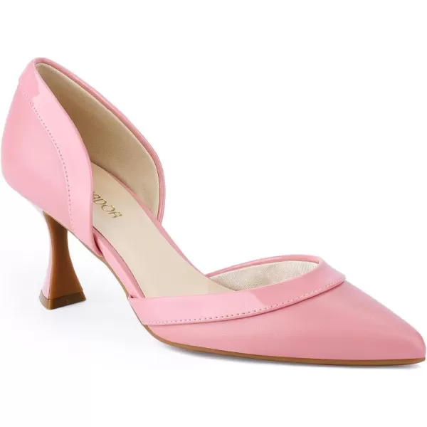 JENN ARDOR Womens Pumps Low Heels Pointed Closed Toe Kitten Dress Shoes for Women Comfortable Stiletto Heeled Sandals Classic Wedding Party DOrsay Work PumpsPink
