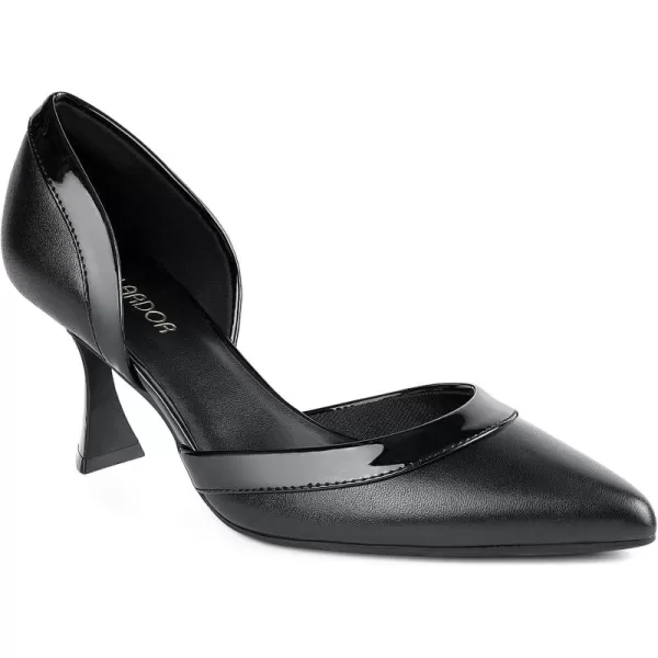 JENN ARDOR Womens Pumps Low Heels Pointed Closed Toe Kitten Dress Shoes for Women Comfortable Stiletto Heeled Sandals Classic Wedding Party DOrsay Work PumpsBlackPu