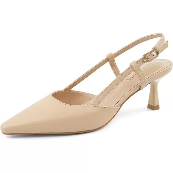 JENN ARDOR Womens Slingback Kitten Heel Closed Pointed Toe Dress Pumps Shoes for Women Comfortable Low Heeled Sandals Wedding Party PumpsNude