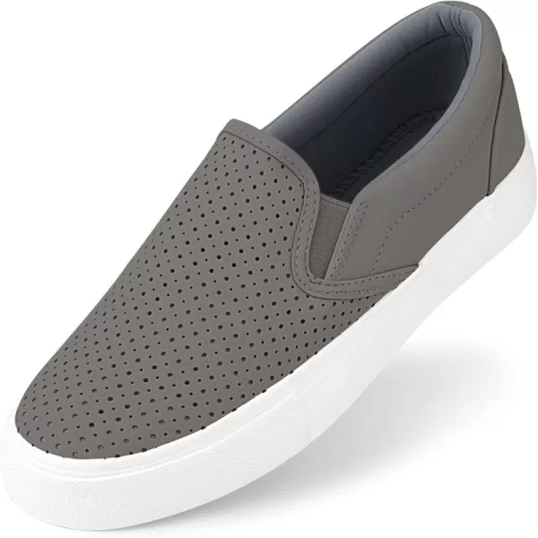 JENN ARDOR Womens Slip On Sneakers Fashion Flats Shoes Comfortable Casual Shoes for WalkingGrey1