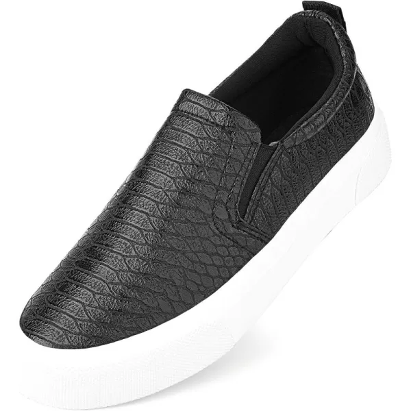 JENN ARDOR Womens Slip On Sneakers Fashion Flats Shoes Comfortable Casual Shoes for WalkingSblack