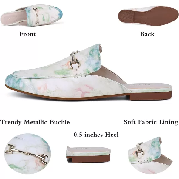 JENN ARDOR Mules for Women Flats Backless Loafers Shoes Slip On Slippers Pointed Toe Low Heel Work Slides Womens Mules Casual Shoes