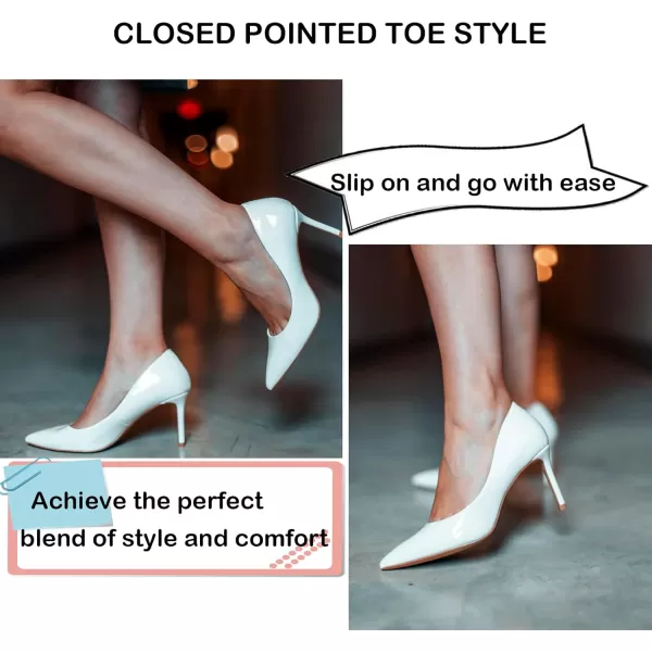 JENN ARDOR Womens Comfortable Stiletto Pumps 3 inch Elegant Gorgeous Closed Pointed Toe Slip On Solid High Heels for Ladies Wedding Dress ShoesCream