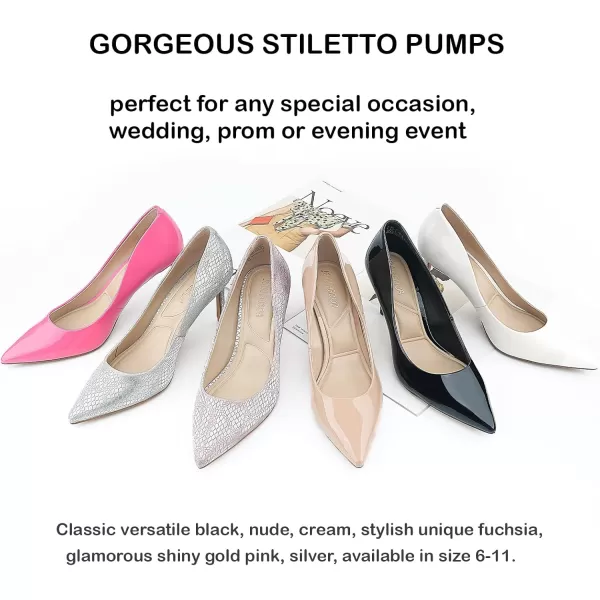 JENN ARDOR Womens Comfortable Stiletto Pumps 3 inch Elegant Gorgeous Closed Pointed Toe Slip On Solid High Heels for Ladies Wedding Dress ShoesPink