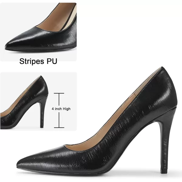 JENN ARDOR Womens High Heels Closed Pointed Toe Stiletto Classic Office Dress Bridal Wedding Pumps Sexy Prom ShoesDark Black