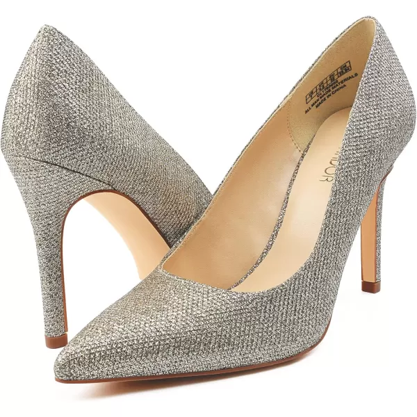 JENN ARDOR Womens High Heels Closed Pointed Toe Stiletto Classic Office Dress Bridal Wedding Pumps Sexy Prom ShoesGold