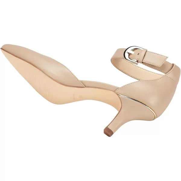 JENN ARDOR Womens Kitten Heel Pumps Ladies Closed Pointed Toe DOrsay Ankle Strap Dress StilettoNatural