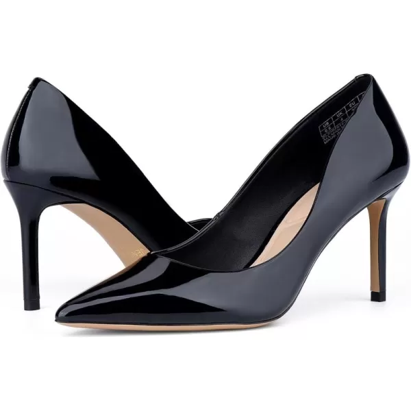JENN ARDOR Womens Comfortable Stiletto Pumps 3 inch Elegant Gorgeous Closed Pointed Toe Slip On Solid High Heels for Ladies Wedding Dress ShoesBlack