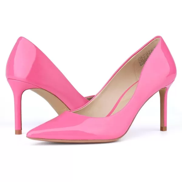 JENN ARDOR Womens Comfortable Stiletto Pumps 3 inch Elegant Gorgeous Closed Pointed Toe Slip On Solid High Heels for Ladies Wedding Dress ShoesLfuchsia Pink