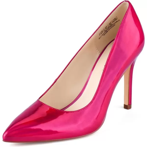 JENN ARDOR Womens High Heels Closed Pointed Toe Stiletto Classic Office Dress Bridal Wedding Pumps Sexy Prom ShoesHot Pink Illusionpu