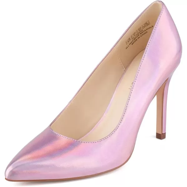 JENN ARDOR Womens High Heels Closed Pointed Toe Stiletto Classic Office Dress Bridal Wedding Pumps Sexy Prom ShoesLight Pink Illusionpu