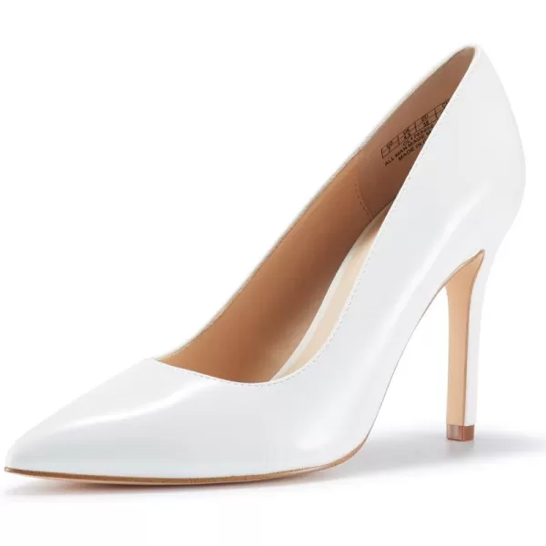JENN ARDOR Womens High Heels Closed Pointed Toe Stiletto Classic Office Dress Bridal Wedding Pumps Sexy Prom ShoesWhite