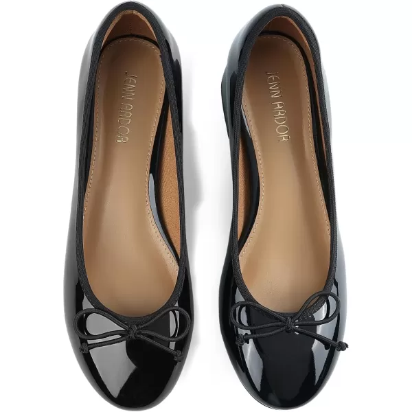 JENN ARDOR Chunky Block Low Heels Bow Round Closed Toe Comfort Work Casual SlipOn Bridal Wedding Guest Dress Sexy Prom Pumps Shoes for WomenBlackpu