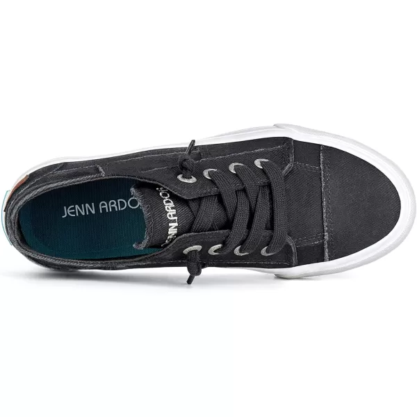 JENN ARDOR Slip On Canvas Shoes for Women Low Top Fashion Sneakers Comfortable Walking FlatsDark Gray