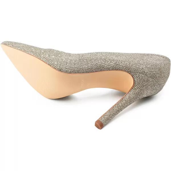 JENN ARDOR Stiletto High Heel Shoes for Women Pointed Closed Toe Classic Slip On Dress PumpsGold