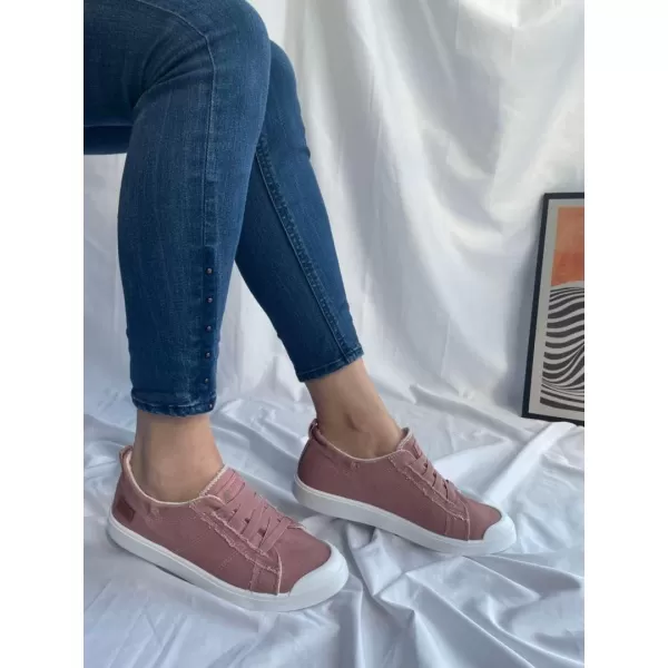 JENN ARDOR Womens Comfortable Elastic Shoes Stylish Canvas Fashion Sneakers Cute Lightweight Slip On Shoes Casual Flats for WalkingBlight Pink