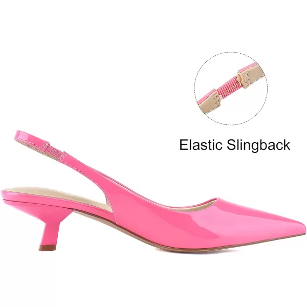 JENN ARDOR Womens Kitten Heels Closed Pointed Toe Elastic Slingback Sexy Low Heels Bridal Wedding Guest Dress Prom Pumps ShoesHot Pinkpu