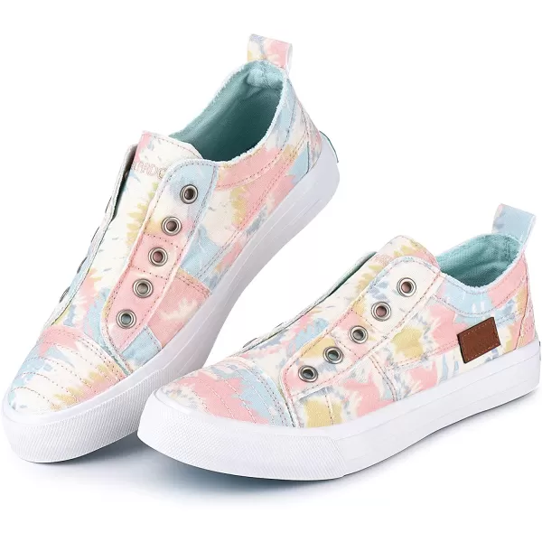 JENN ARDOR Womens Slip On Fashion Sneakers No Laces Comfortable Casual Low Canvas Sneakers Flats Walking ShoesFloral