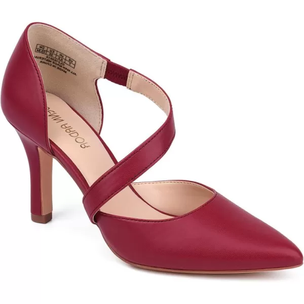JENN ARDOR Womens Closed Toe Heels for Women 3 inch Stilettos Professional DOrsay Pumps Sexy Ankle Strap Pointed Wedding Bride Evening Party Office Ladies Dress Shoes High HeelsRed