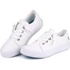imageJENN ARDOR Fashion Slip On Sneakers for Women Classic Low Top Canvas Shoes Notie Adjustable Lace Up Flats Women Summer Shoes Breathable Comfortable Casual Sneakers for Women WalkingWhite