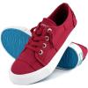 imageJENN ARDOR Fashion Slip On Sneakers for Women Classic Low Top Canvas Shoes Notie Adjustable Lace Up Flats Women Summer Shoes Breathable Comfortable Casual Sneakers for Women WalkingRed