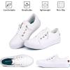 imageJENN ARDOR Fashion Slip On Sneakers for Women Classic Low Top Canvas Shoes Notie Adjustable Lace Up Flats Women Summer Shoes Breathable Comfortable Casual Sneakers for Women WalkingAmilky White