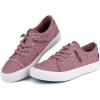 imageJENN ARDOR Fashion Slip On Sneakers for Women Classic Low Top Canvas Shoes Notie Adjustable Lace Up Flats Women Summer Shoes Breathable Comfortable Casual Sneakers for Women WalkingPink