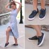 imageJENN ARDOR Fashion Slip On Sneakers for Women Classic Low Top Canvas Shoes Notie Adjustable Lace Up Flats Women Summer Shoes Breathable Comfortable Casual Sneakers for Women WalkingAgray Black