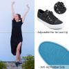imageJENN ARDOR Fashion Slip On Sneakers for Women Classic Low Top Canvas Shoes Notie Adjustable Lace Up Flats Women Summer Shoes Breathable Comfortable Casual Sneakers for Women WalkingAgray Black