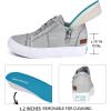 imageJENN ARDOR Women Hidden Wedge Canvas Sneakers Slip on Flats Shoes Walking Shoes with Side Zipper