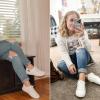 imageJENN ARDOR Womens Comfortable Fall Shoes Stylish Canvas Fashion Sneakers Cute Lightweight Slip On Shoes Casual Flats for WalkingA Olaf White