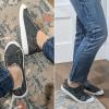 imageJENN ARDOR Womens Comfortable Fall Shoes Stylish Canvas Fashion Sneakers Cute Lightweight Slip On Shoes Casual Flats for WalkingBgray Black