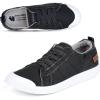 imageJENN ARDOR Womens Comfortable Fall Shoes Stylish Canvas Fashion Sneakers Cute Lightweight Slip On Shoes Casual Flats for WalkingBgray Black