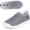 imageJENN ARDOR Womens Comfortable Fall Shoes Stylish Canvas Fashion Sneakers Cute Lightweight Slip On Shoes Casual Flats for WalkingBlight Grey