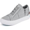 imageJENN ARDOR Women Hidden Wedge Canvas Sneakers Slip on Flats Shoes Walking Shoes with Side Zipper