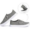 imageJENN ARDOR Womens Fashion Slip on Sneakers Tennis Shoes Non Slip Casual Canvas Shoes for Women Comfortable Walking Shoes Low Top Sneakers Flats with ZipperGrey23