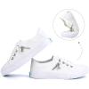 imageJENN ARDOR Womens Fashion Slip on Sneakers Tennis Shoes Non Slip Casual Canvas Shoes for Women Comfortable Walking Shoes Low Top Sneakers Flats with ZipperWhite23