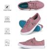 imageJENN ARDOR Womens Fashion Slip on Sneakers Tennis Shoes Non Slip Casual Canvas Shoes for Women Comfortable Walking Shoes Low Top Sneakers Flats with ZipperPink23