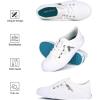 imageJENN ARDOR Womens Fashion Slip on Sneakers Tennis Shoes Non Slip Casual Canvas Shoes for Women Comfortable Walking Shoes Low Top Sneakers Flats with ZipperWhite23