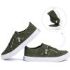 imageJENN ARDOR Womens Fashion Slip on Sneakers Tennis Shoes Non Slip Casual Canvas Shoes for Women Comfortable Walking Shoes Low Top Sneakers Flats with ZipperOlive Green23