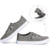 imageJENN ARDOR Womens Fashion Slip on Sneakers Tennis Shoes Non Slip Casual Canvas Shoes for Women Comfortable Walking Shoes Low Top Sneakers Flats with ZipperGrey23