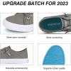 imageJENN ARDOR Womens Fashion Slip on Sneakers Tennis Shoes Non Slip Casual Canvas Shoes for Women Comfortable Walking Shoes Low Top Sneakers Flats with ZipperGrey23