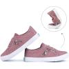 imageJENN ARDOR Womens Fashion Slip on Sneakers Tennis Shoes Non Slip Casual Canvas Shoes for Women Comfortable Walking Shoes Low Top Sneakers Flats with ZipperPink23