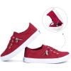imageJENN ARDOR Womens Fashion Slip on Sneakers Tennis Shoes Non Slip Casual Canvas Shoes for Women Comfortable Walking Shoes Low Top Sneakers Flats with ZipperRed23